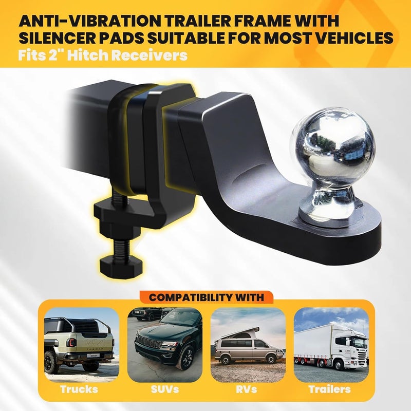 joytrace 2 inch Hitch Clamp, Anti Rattle Device for Trailer Hitch, Heavy Duty Hitch Tightener Stabilizer - Image 5